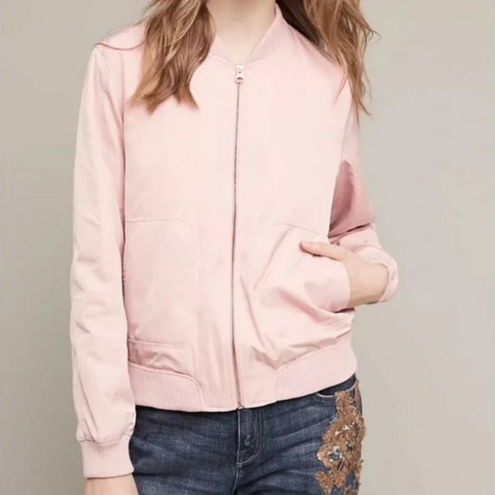 Hei Hei Anthropologie Hilltop Bomber Jacket Pink, size XS - Picture 3 of 7